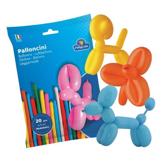 Saco com 20 balões moldáveis várias cores