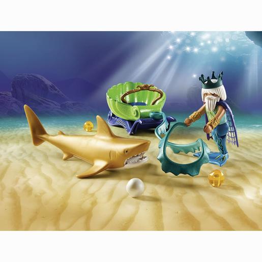 Playmobil - Rei do Mar com Carruagem de Tubarão 70097