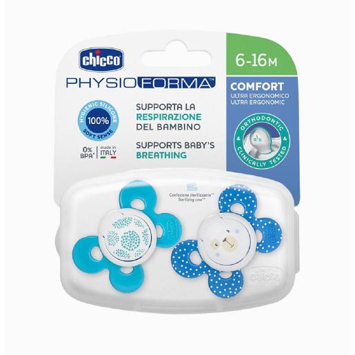 Chicco - Chupeta Physio Comfort de silicone para bebés de 6-16 meses azul (várias cores)