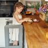 MeowBaby - Banquinho de cozinha de madeira para bebês, cor cinza