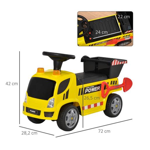 Homcom - Veículo camião contentor Amarelo
