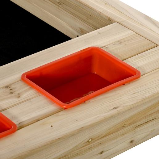 Caixa de areia infantil de madeira com teto ajustável vermelho Outsunny