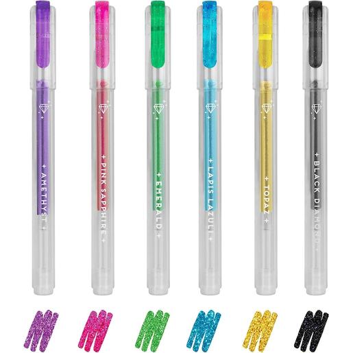 Conjunto de mini canetas de gel com glitter, multicolorido ㅤ