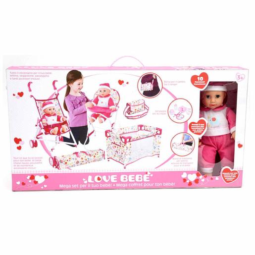 Love Bebé - Conjunto de boneca com acessórios