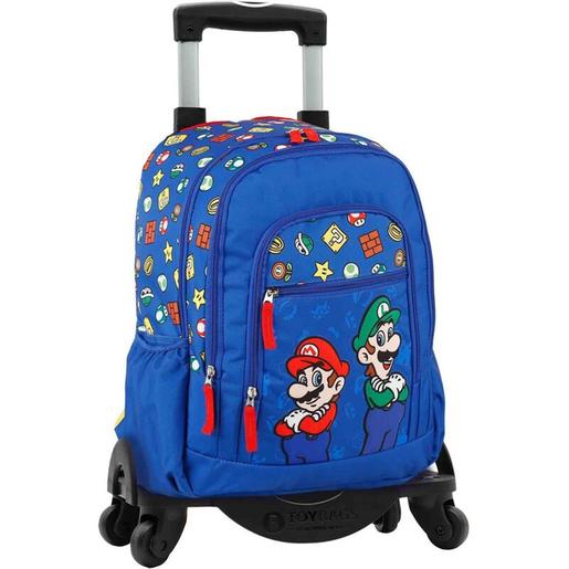 Mochila pré-escolar Super Mario & Luigi com carro removível