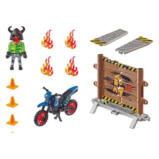 Playmobil - Stuntshow Moto com parede de fogo - 70553