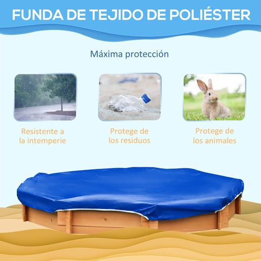 Outsunny - Caixa de Areia de Madeira para Crianças