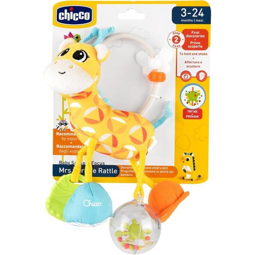 Chicco - Brinquedo de Girafa Chocalho, com Texturas Suaves e Atividades Manuais, Fácil de Agarrar
 ㅤ