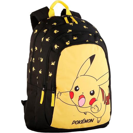 Pokemon - Mochila escolar Pokemon Pikachu adaptável, unissex, multicolorida