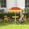 Outsunny - Conjunto de 2 cadeiras e mesa de jardim com guarda-sol