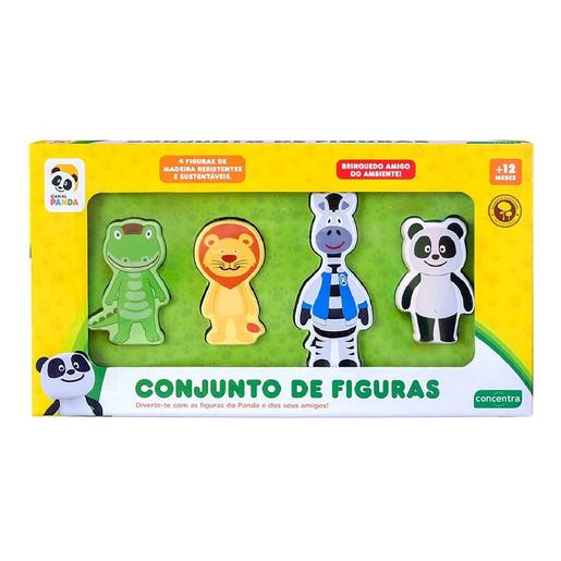 Panda - Conjunto 4 figuras de madeira