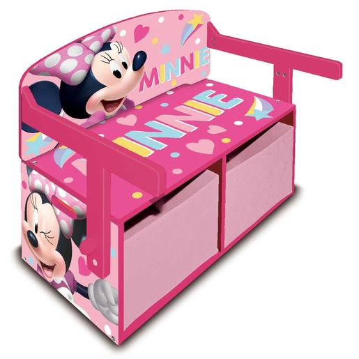 Minnie Mouse - Banco, escrivaninha e caixa de brinquedos 3 em 1