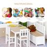 Homcom - Conjunto Mesa + Banco + 2 cadeiras infantis em Madeira