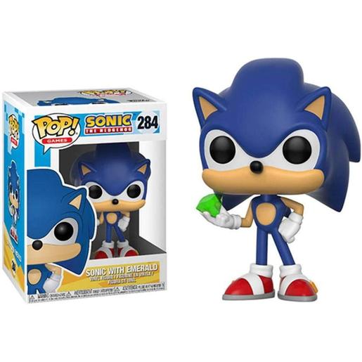Funko - Sonic the Hedgehog - Figura colecionável de vinil - Sonic com esmeralda, para fãs de videogames ㅤ