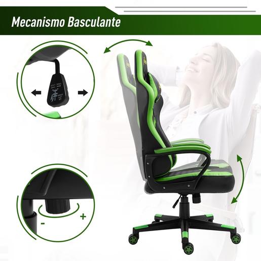 Vinsetto - Cadeira Gaming verde-preto