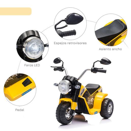 Homcom - Moto elétrica 6V de 3 rodas amarela