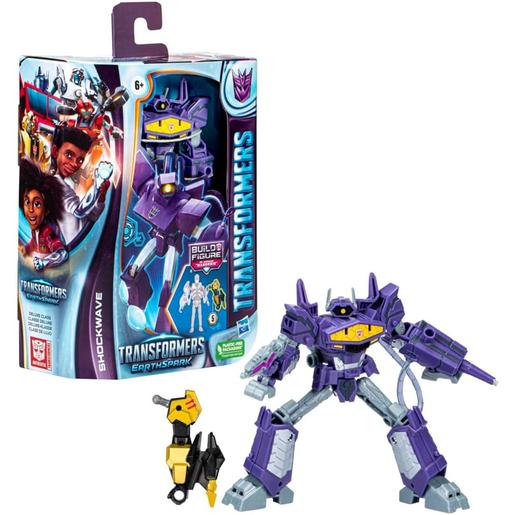 Transformers - Brinquedos Transformers Earthspark - Figura Deluxe do Robô Shockwave ㅤ