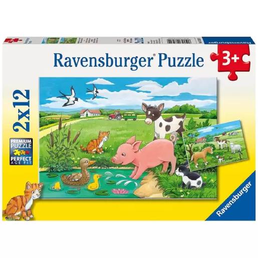 Ravensburger - Cachorros do campo - Puzzles 2x12 peças