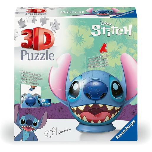 Ravensburger - Puzzle 3D bola com orelhas Stitch, 72 peças ㅤ