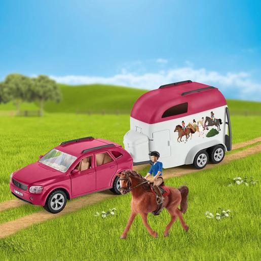 Schleich - Carro de aventura com reboque para clube de equitação ㅤ