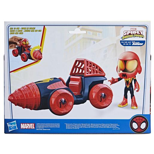 Marvel - Veículo de brinquedo com figura e acessório, broca rotativa ㅤ