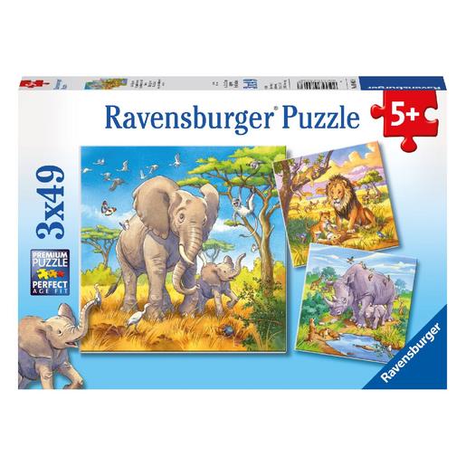 Ravensburger - Gigantes salvajes - Pack 3 puzzles