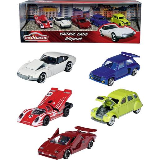 Majorette - Pacote de 5 carros vintage colecionáveis, modelos e cores sortidos