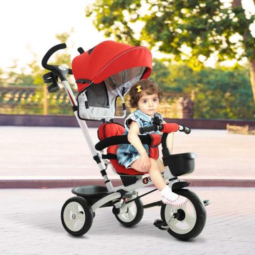 Homcom - Triciclo de bebé 4 em 1 Trolley