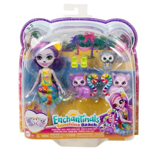 Mattel - Enchantimals - Sunshine Beach Família de Lémures ㅤ