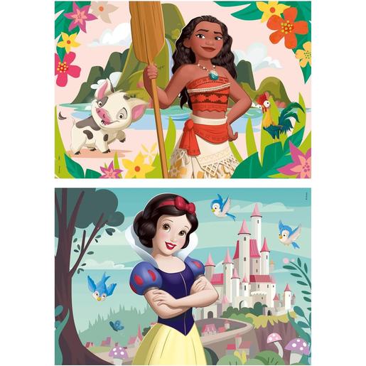 Educa Borras - Princesas Disney - Puzzle Duplo Princesas Disney de Madeira 50 Peças ㅤ