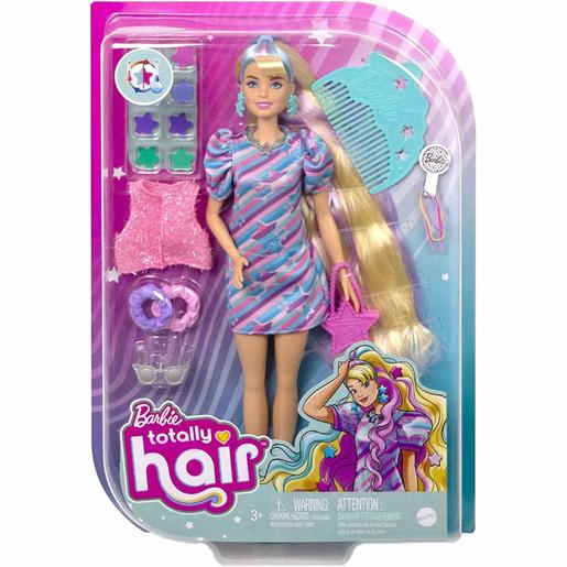 Barbie - Boneca Totally Hair - Vestido e acessórios estrelas