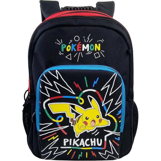 Play - Pokemon - Mochila escolar Pokémon adaptável, cor preta e estampado multicor 43cm