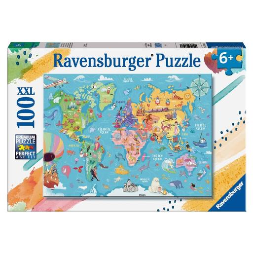 Ravensburger - Mapamundi - Puzzle 100 peças XXL
