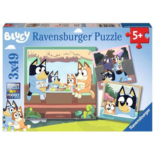 Ravensburger - Puzzle infantil Ravensburger Bluey, 3x49 peças ㅤ