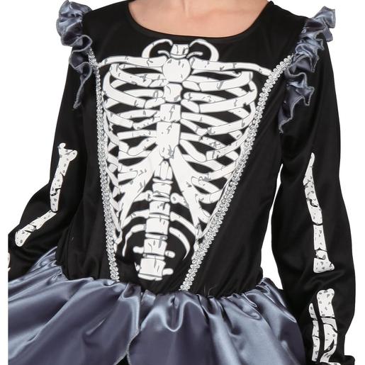 Frozen - Disfraz de reina esqueleto bruja para niña diseño Frozen color negro