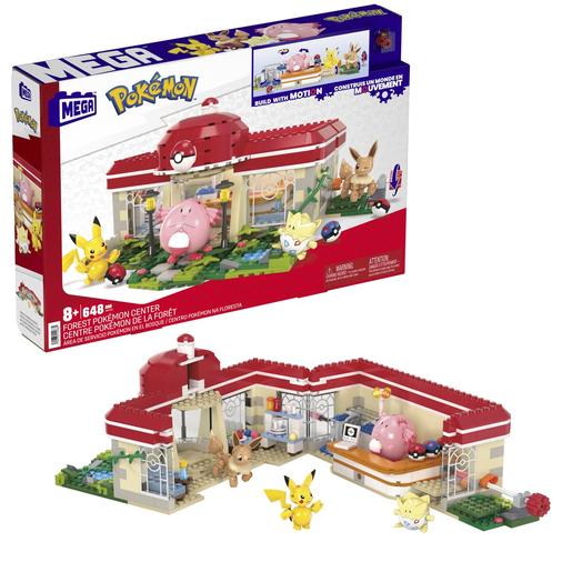 Mattel - Pokemon - Kit de construção Pokémon centro na floresta com blocos e personagens ㅤ