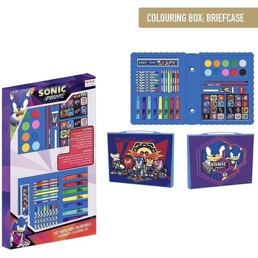 Conjunto para colorir do Sonic multicolorido ㅤ