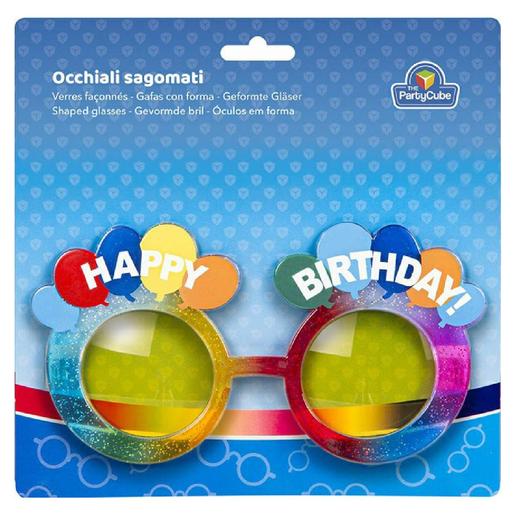 Óculos redondos multicoloridos - Happy Birthday