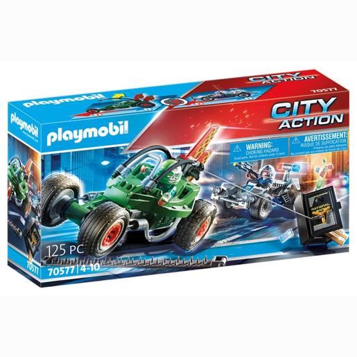 Playmobil - Kart Policial: Perseguição ao ladrão da caixa forte.