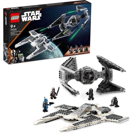 LEGO - Star Wars - Caça Mandaloriano Dente vs. Interceptor Tie, Brinquedo de Construção com Mini Figuras 75348