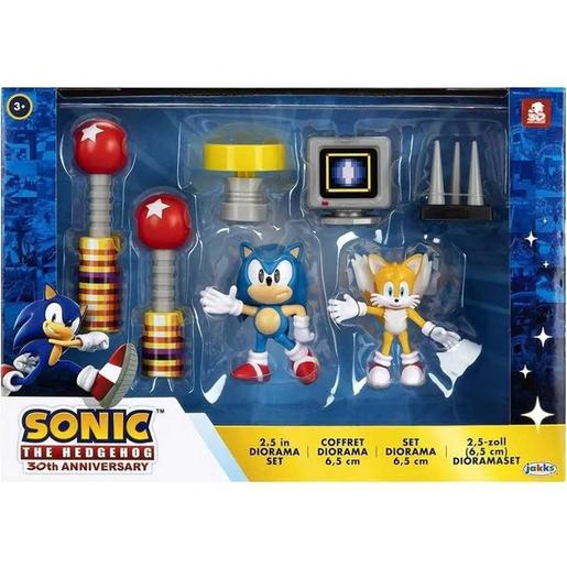 Sonic the Hedgehog - Conjunto de diorama Sonic com figuras e som ㅤ