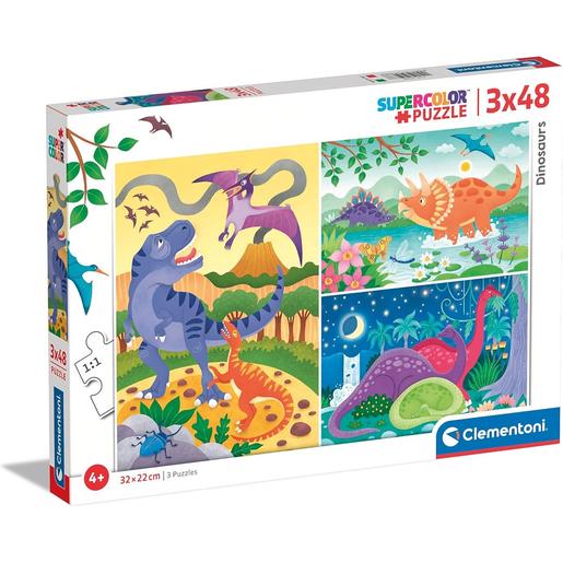 Clementoni - Puzzle infantil de 48 peças com design de dinossauros, tamanho único, cor variada ㅤ
