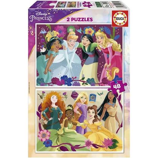 Disney - Conjunto de 2 Puzzles Disney Princess de 48 Peças cada um ㅤ