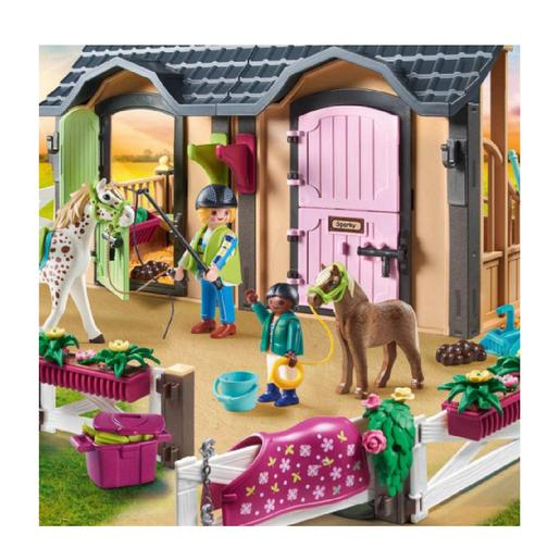 Playmobil - Clases de equitación con boxes de Caballos  - 70995