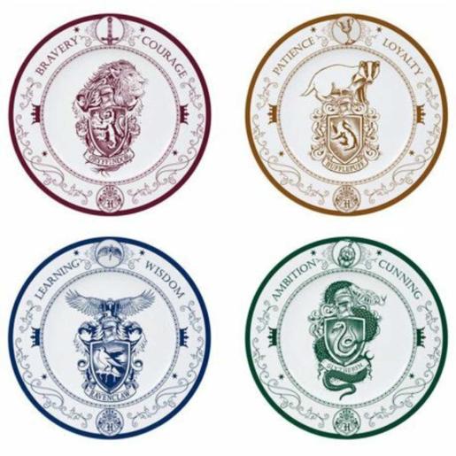Harry Potter- Conjunto de 4 prato das casas Hogwarts