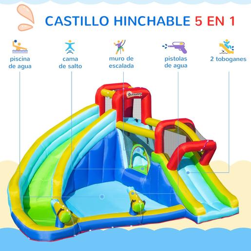 Castelo Hinchável com 2 escorregas de 385 cm Outsunny