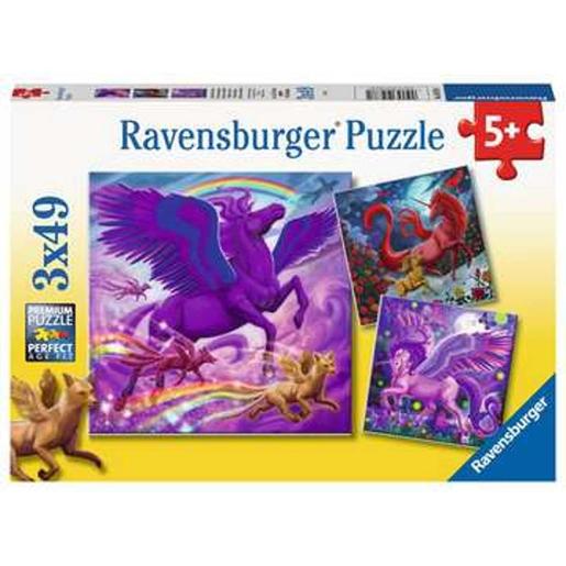 Ravensburger - Puzzle Criaturas mitológicas, coleção 3x49 peças, fantasia ㅤ