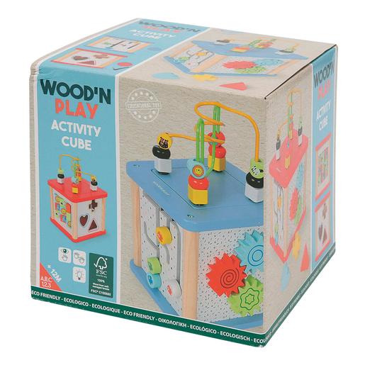 WoodnPlay - Cubo de atividades de madeira 5 em 1