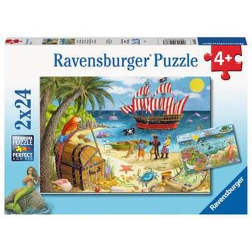 Ravensburger - Puzzle piratas e sereias, coleção de 24 peças ㅤ