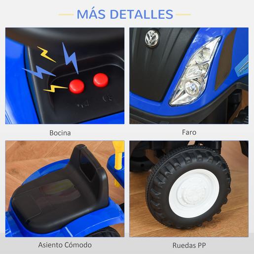 Homcom - Veículo Trator com reboque e ferramentas Azul